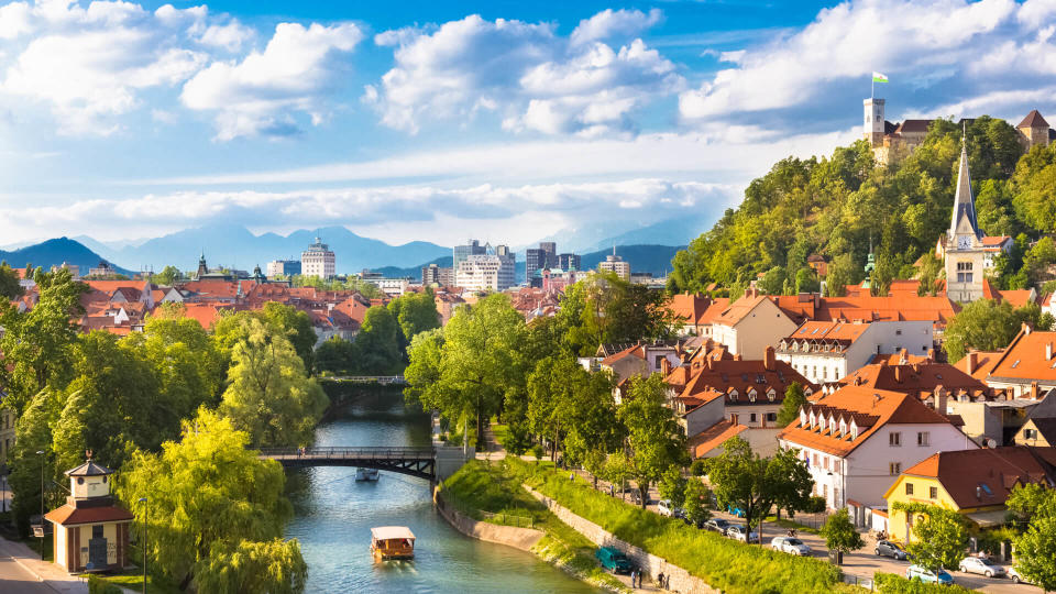 Cityscape of the Slovenian capital Ljubljana.