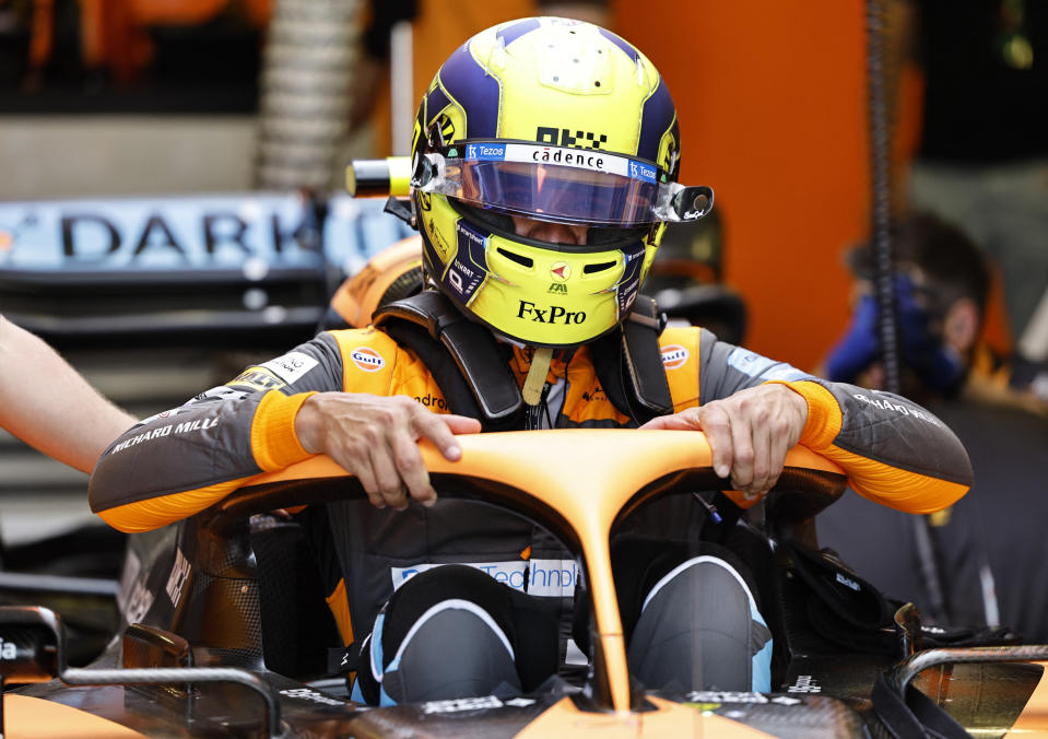 Lando Norris de la escudería McLaren durante una sesión de prácticas de la F1. (Foto: REUTERS/Hamad I Mohammed)