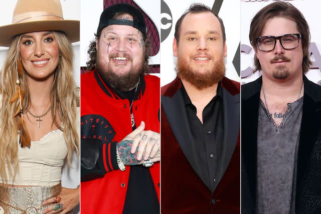 <p>Rob Kim/Getty, Emma McIntyre/Getty, Jason Kempin/Getty, Taylor Hill/FilmMagic</p> Lainey Wilson, Jelly Roll, Luke Combs and HARDY