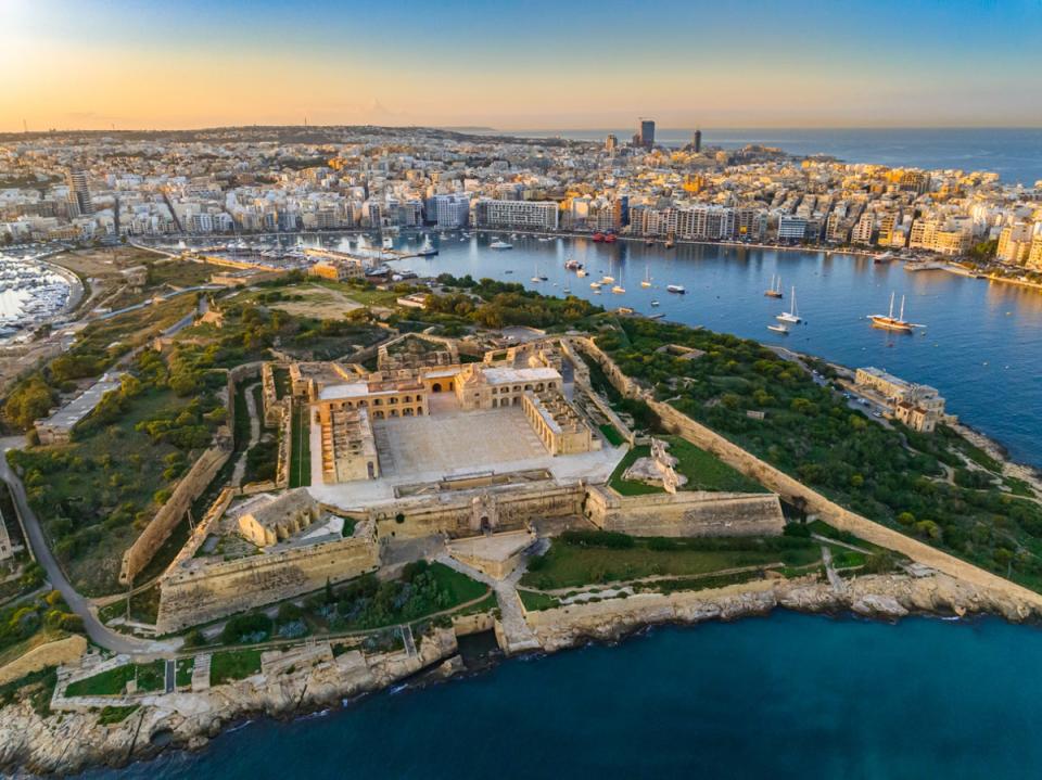 Manoel Island, with Sliema’s cityscape in the background (Getty Images/iStockphoto)