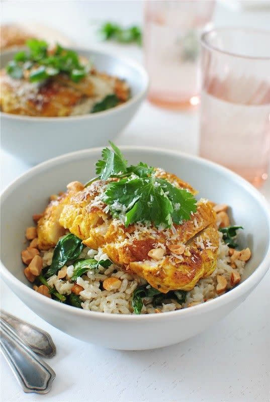 Seared Indian Chicken Over Coconut Rice