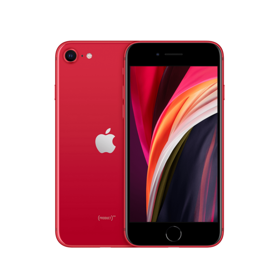 iPhone SE in PRODUCT(RED). Image courtesy of Apple.