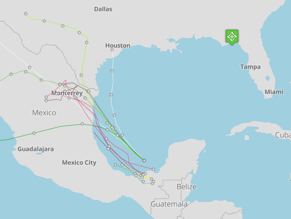 Forecast path for Invest 99L as of 11 a.m. Aug. 19, 2022.