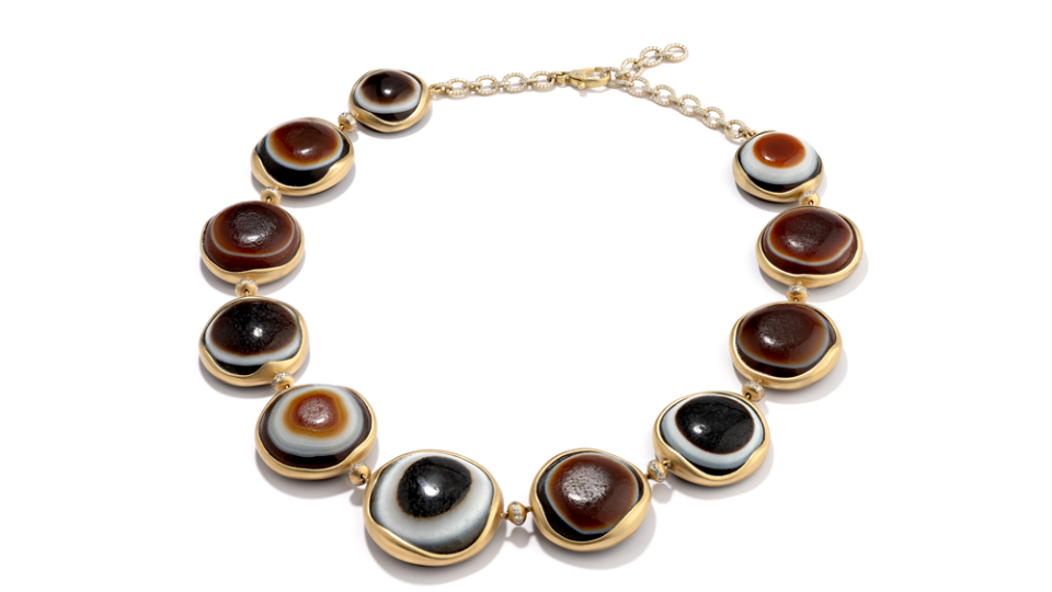 G Agate and Diamond Necklace