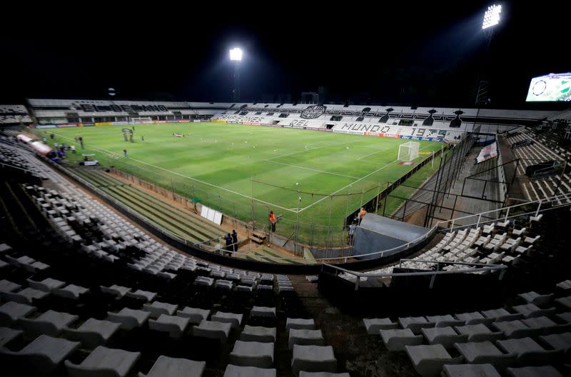 FILE PHOTO: Copa Libertadores match in Paraguay played without an audience to prevent coronavirus