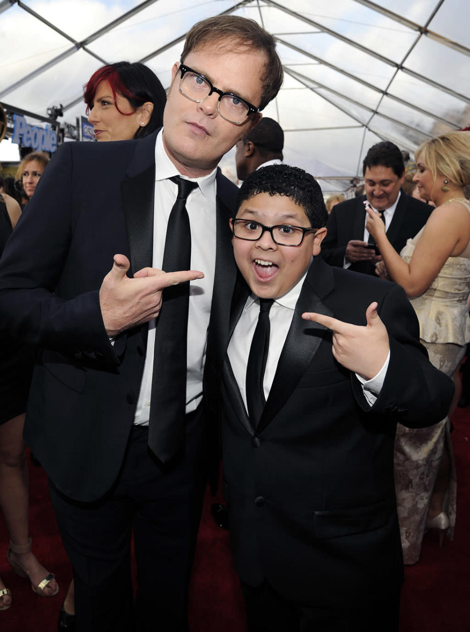 Rainn Wilson and Rico Rodriguez at the 19th Annual Screen Actors Guild Awards at the Shrine Auditorium in Los Angeles, CA on January 27, 2013.