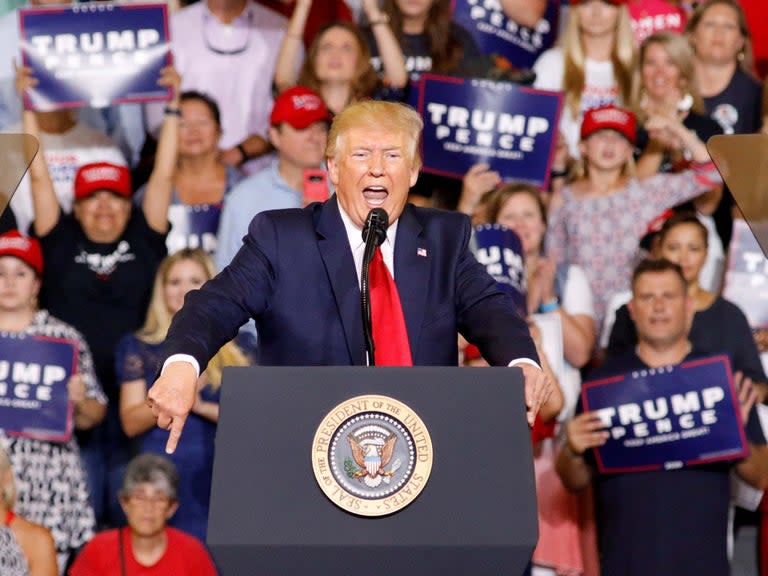 US politicians have voiced disgust and alarm after a rally crowd responded to Donald Trump’s racist attacks on congresswoman Ilhan Omar with chants of “send her back”.Democrats warned the president was “fuelling and feeding off hate” and “stoking the most despicable and disturbing currents in our society” by vilifying Ms Omar, a Somali refugee who arrived in the US as a child nearly three decades ago.Senator Bernie Sanders said Mr Trump was “the most dangerous president in the history of our country,” while fellow 2020 election hopeful Elizabeth Warren called for him to face impeachment.Please allow a moment for this live article to load