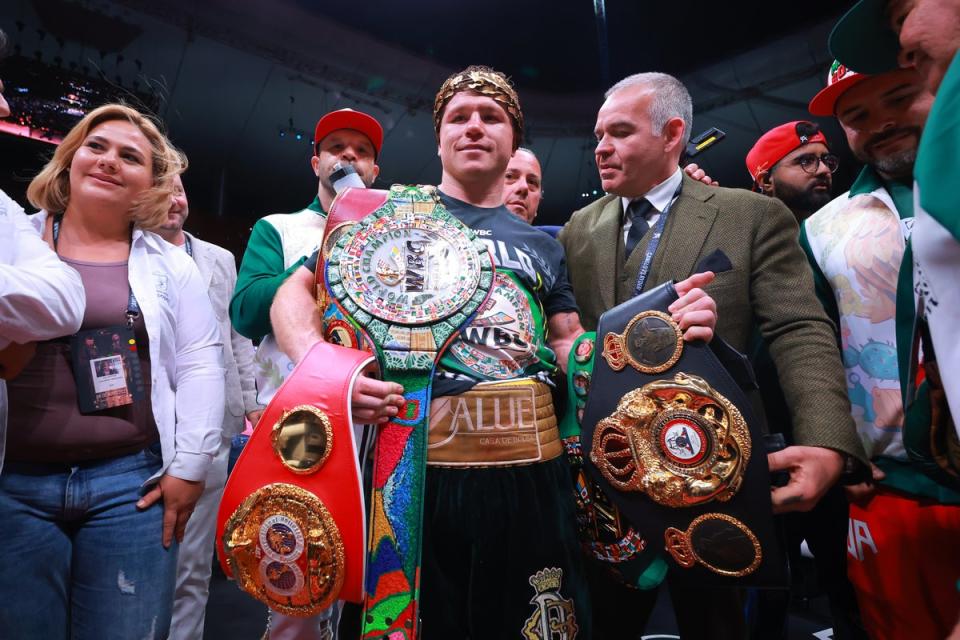 Canelo Alvarez ultimately retained his belts against the valiant Brit (Getty Images)