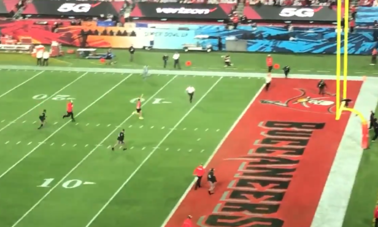 Streaker at the Super Bowl LV in Tampa.