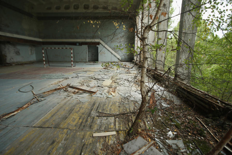 Abandoned gymnasium