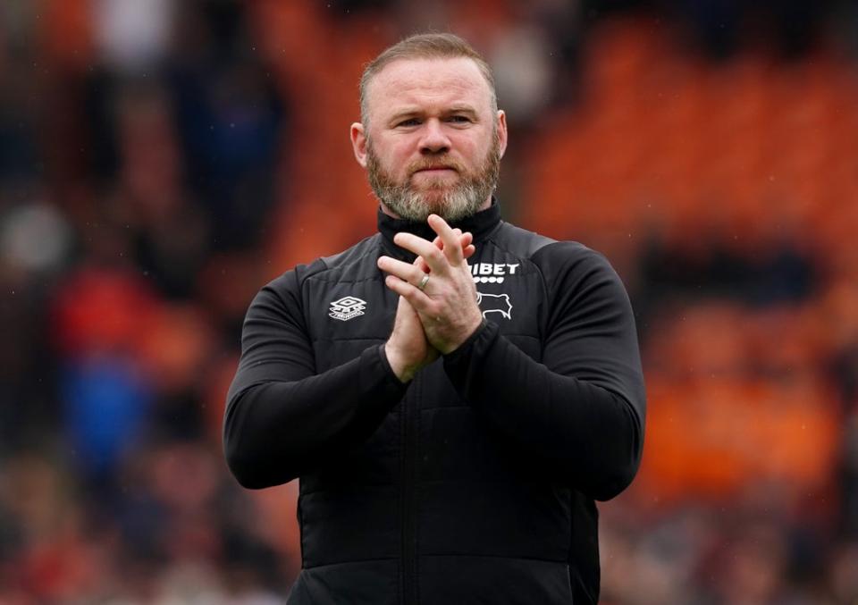 Derby manager Wayne Rooney was unable to save the club from relegation after it was hit by a 21-point deduction (Martin Rickett/PA) (PA Wire)