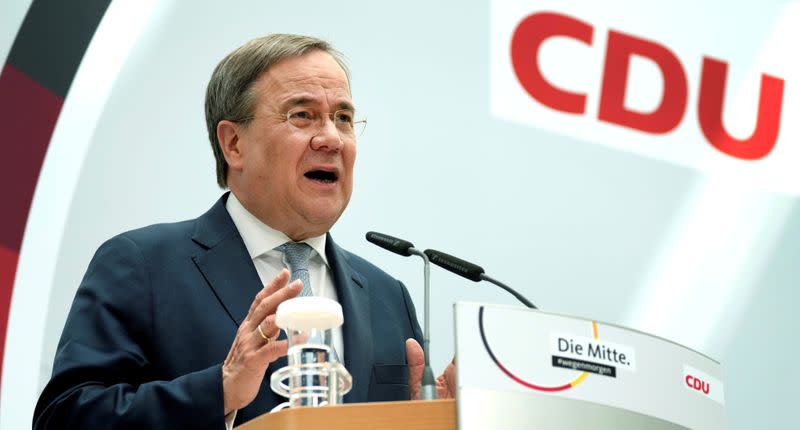 FILE PHOTO: Christian Democratic Union (CDU) news conference after party leadership meeting, in Berlin