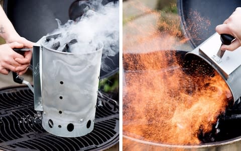 Using a chimney starter is an easy, reliable, inexpensive and frustration-free way of making sure your charcoal barbecue lights perfectly every time. - Credit: Jennifer Burke-Nott