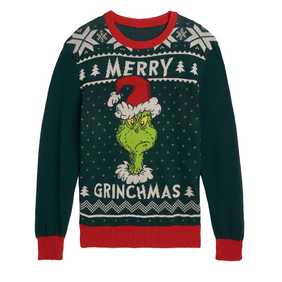 <p><a href="https://go.redirectingat.com?id=74968X1596630&url=https%3A%2F%2Fwww.walmart.com%2Fip%2FDr-Seuss-The-Grinch-Merry-Grinchmas-Adult-Unisex-Funny-Ugly-Christmas-Sweater-for-Men-and-Women-Holiday-Gift-Ideas%2F3878871228&sref=https%3A%2F%2Fwww.womansday.com%2Fstyle%2Ffashion%2Fg413%2Fugly-holiday-sweaters%2F" rel="nofollow noopener" target="_blank" data-ylk="slk:Shop Now;elm:context_link;itc:0;sec:content-canvas" class="link ">Shop Now</a></p><p>The Grinch Merry Grinchmas Ugly Christmas Sweater</p><p>$29.99</p>