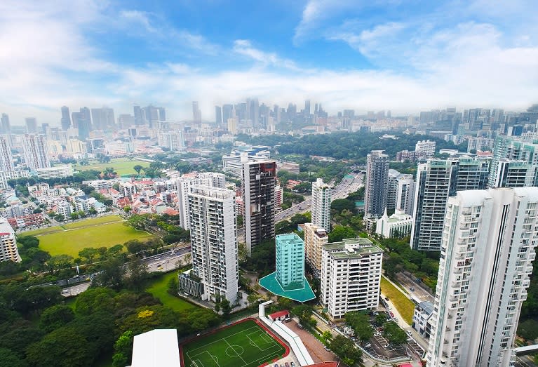 Aerial view of Derby Court and its vicinity