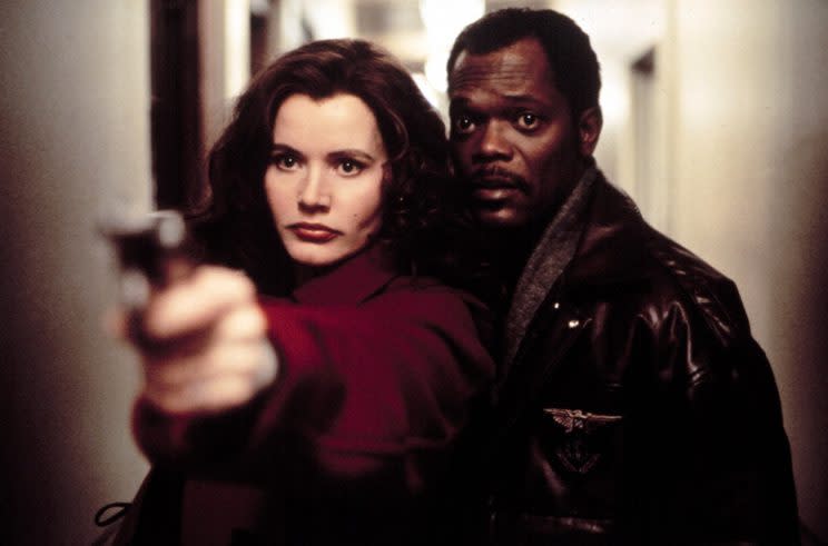 Geena Davis and Samuel L. Jackson in <em>The Long Kiss Goodnight</em>. (Photo: Everett Collection)