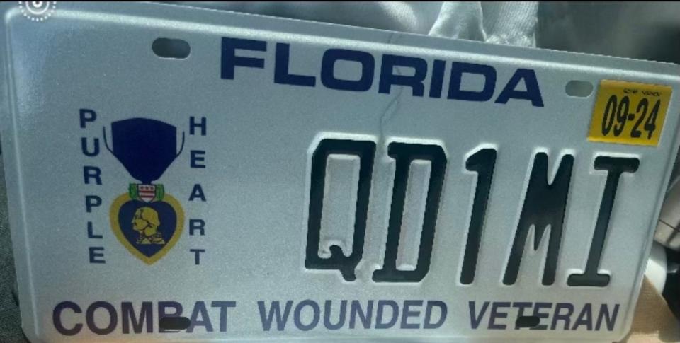 Vincent Patrick Mulhern's Purple Heart license plate