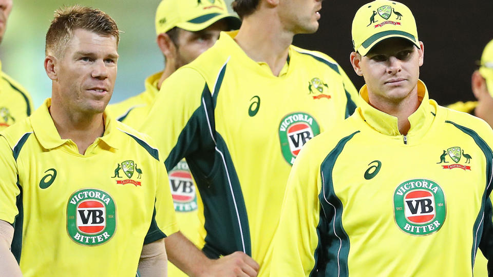 David Warner and Steve Smith. (Photo by Scott Barbour/Getty Images)