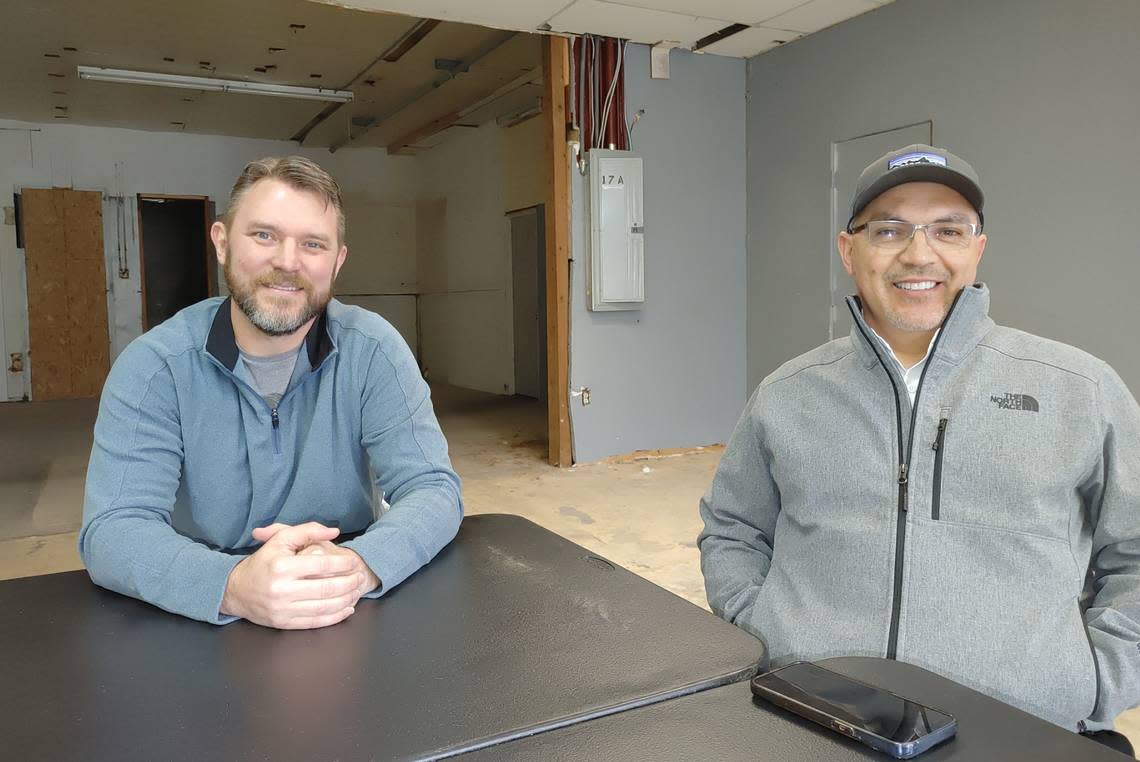 Pastor Trevor Owen of Richland’s Hillspring Church and Frank Murillo, a member, envision creating a community space in east Kennewick in space donated by Murillo.