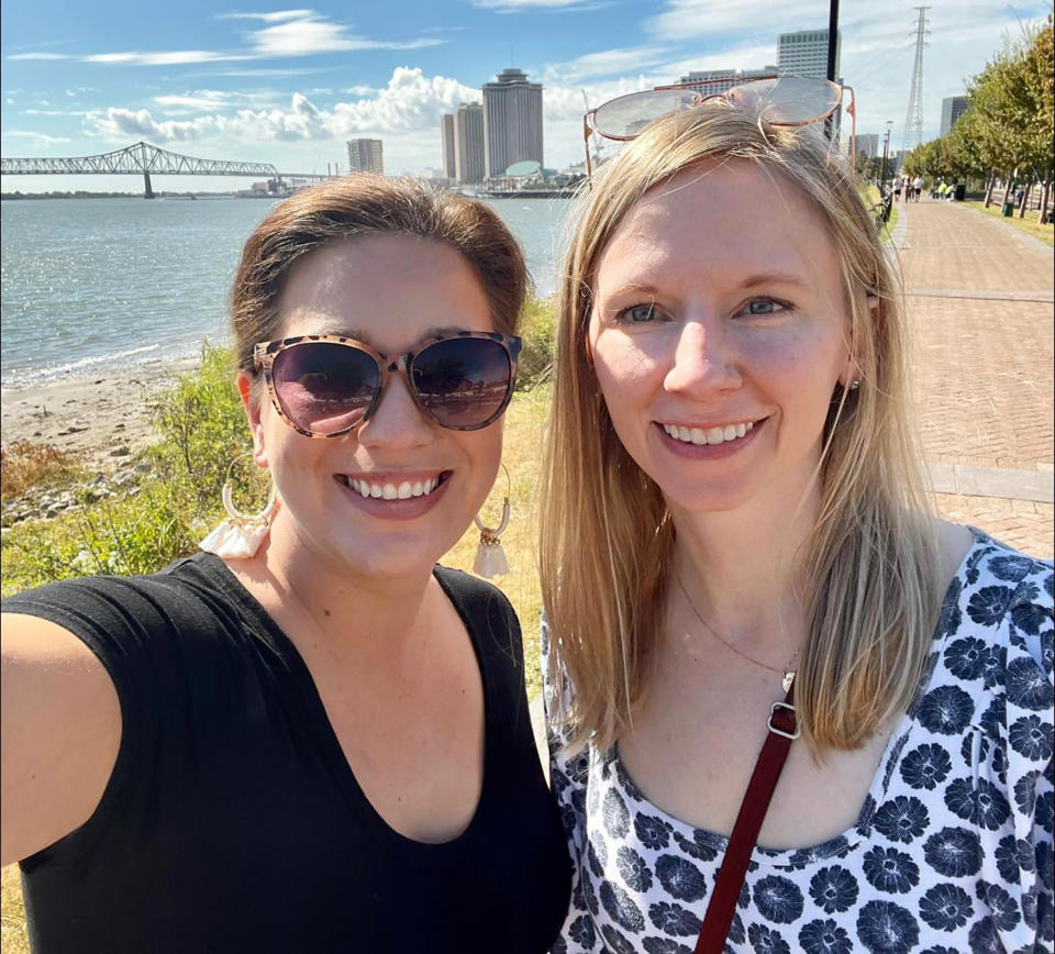 Me (right) with my friend Hayley. One of the hard parts of dealing with chronic pain is feeling like I'm only allowed to relax when I'm in pain. I'm working on allowing myself to take a break when I'm feeling good, too.  (Courtesy Jessica Carney)