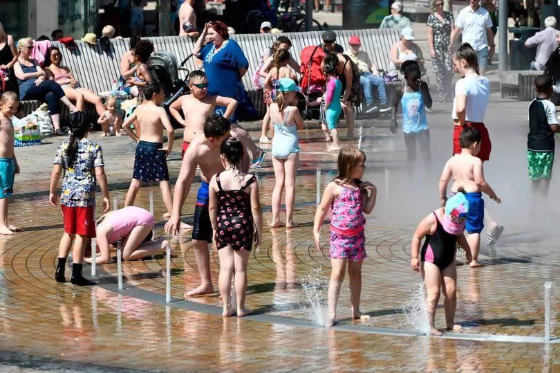 Queen Victoria Square's fountains are popular with children and families in the summer -Credit:Peter Harbour