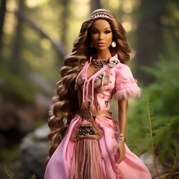 photo of the historical figure as a plastic Barbie doll