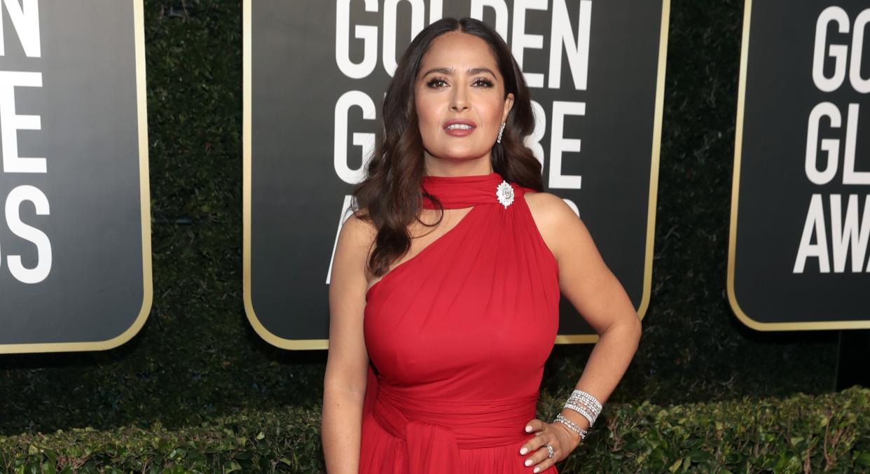 Salma Hayek has opened up about the benefits of waiting to marry and have a child. (Getty Images)