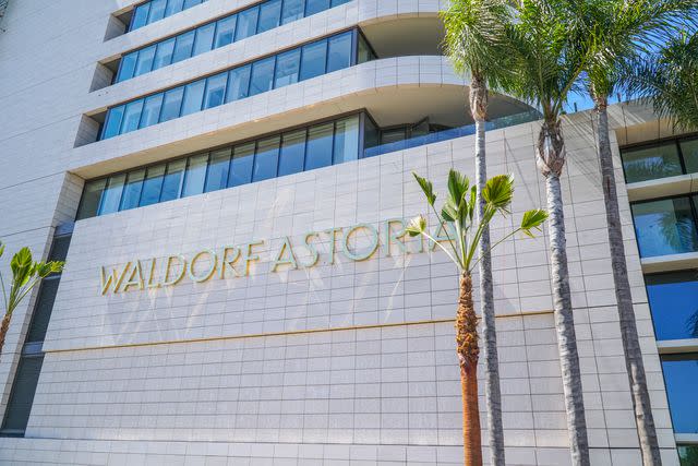 <p>Getty</p> The Waldorf Astoria Hotel in Beverly Hills.