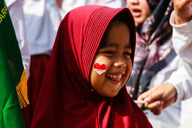 Indonesian students participate in a ceremony to mark Indonesia's 79th Independence Day in Tebing Hawu, Bandung, West Java. Algi Febri Sugita/ZUMA Press Wire/dpa