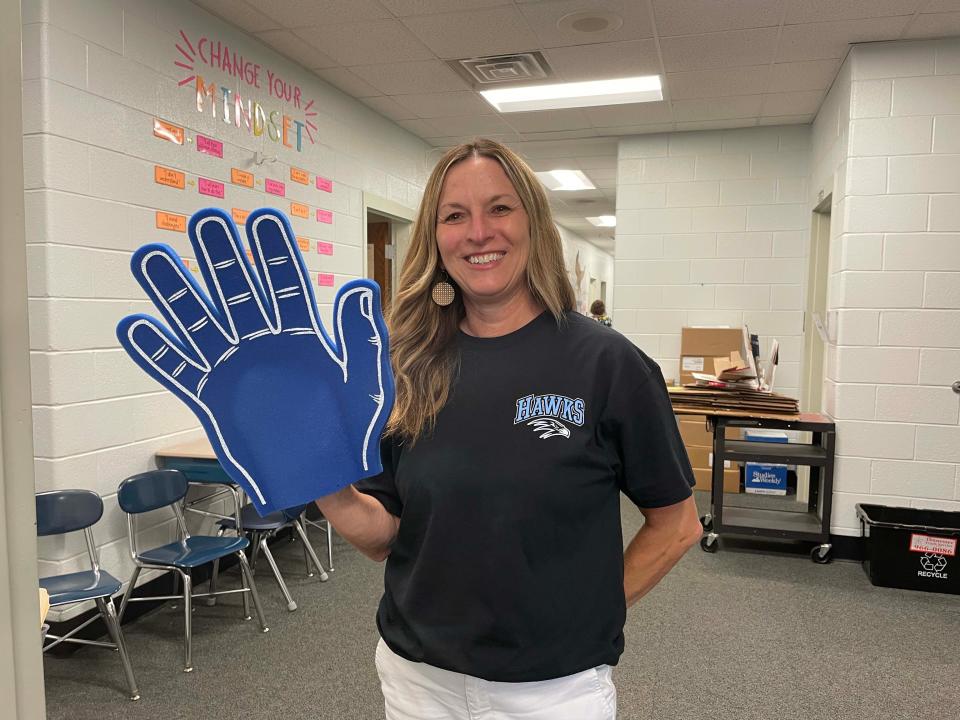 Principal Lynn Jacomen said she started “Hawk High Five Friday” as a way for administration to interact positively with the kids at Hardin Valley Elementary School.
Aug. 19, 2022.