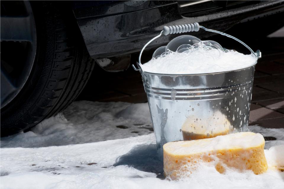 To protect waterways and wildlife when washing cars or other vehicles, avoid using cleaners with bleach, ammonia, lye or petroleum distillates. Instead, substitute non-toxic options like baking soda and lemon juice.
