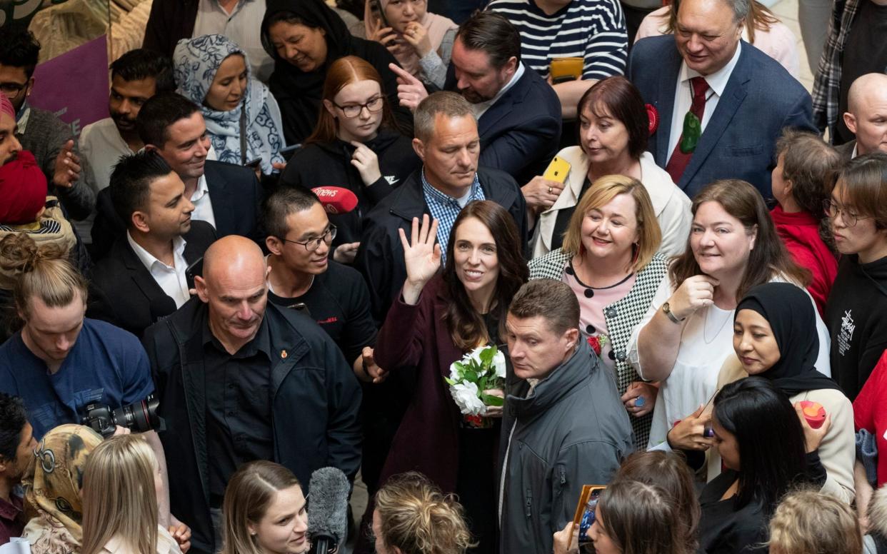 Jacinda Ardern's popularity has skyrocketed during the coronavirus pandemic and she has been greeted by adoring voters everywhere she has gone on the campaign trail - Mark Baker /AP