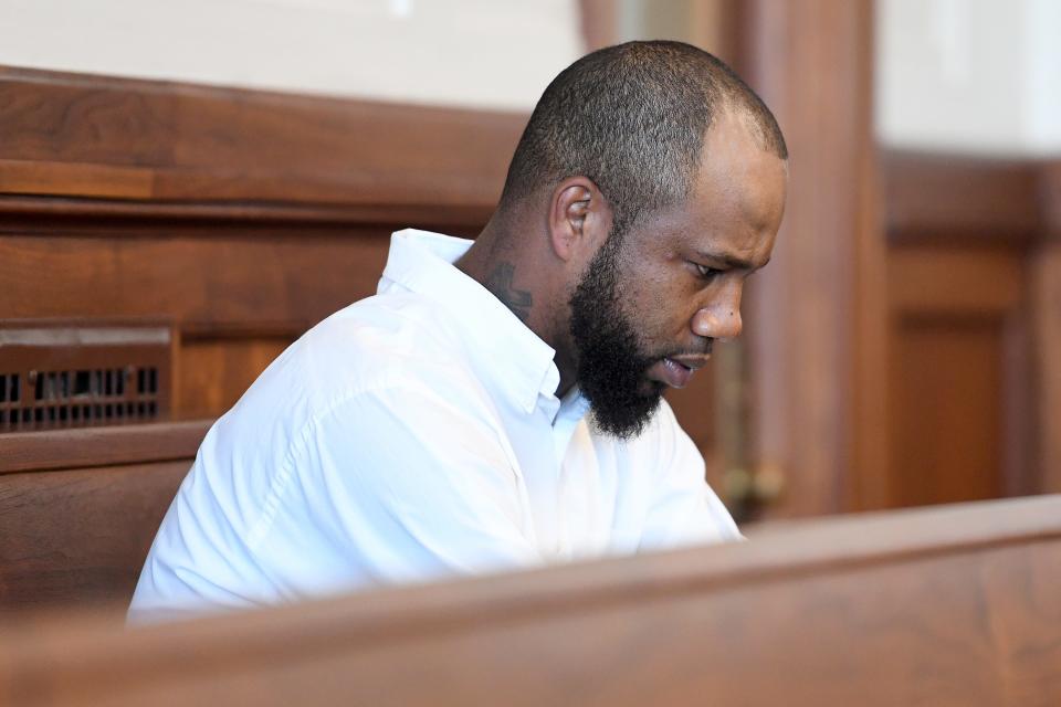 Marcus Hyatt waits in a courtroom at the Buncombe County Courthouse for his attorney to argue for the release of police body camera footage from the January day he was detained and strip searched by Buncombe County Sheriff deputies on Monday, Aug. 13, 2018. Hyatt was awarded $50,000 by a federal judge who said Buncombe County Sheriff's deputy Jeff May violated his constitutional rights.