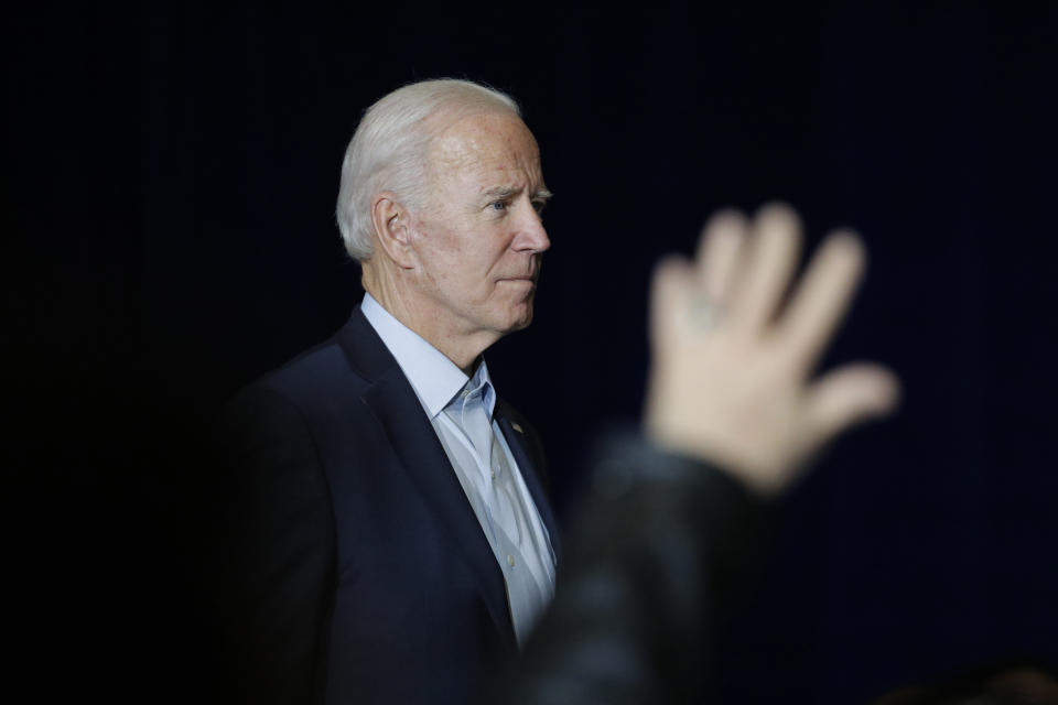 Former Vice President and Democratic presidential candidate Joe Biden speaks at a campaign event, Saturday, Nov. 16, 2019, in Las Vegas. (AP Photo/John Locher)