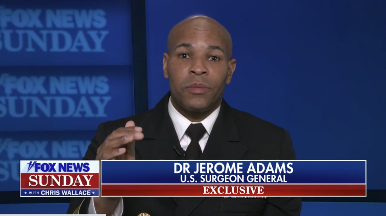 U.S. Surgeon General Jerome Adams on "Fox News Sunday." (Screenshot: Fox News)