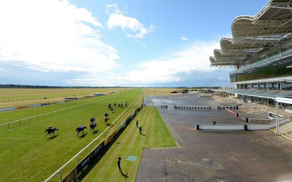 The race was run against a backdrop of empty stands at Newmarket - GETTY IMAGES