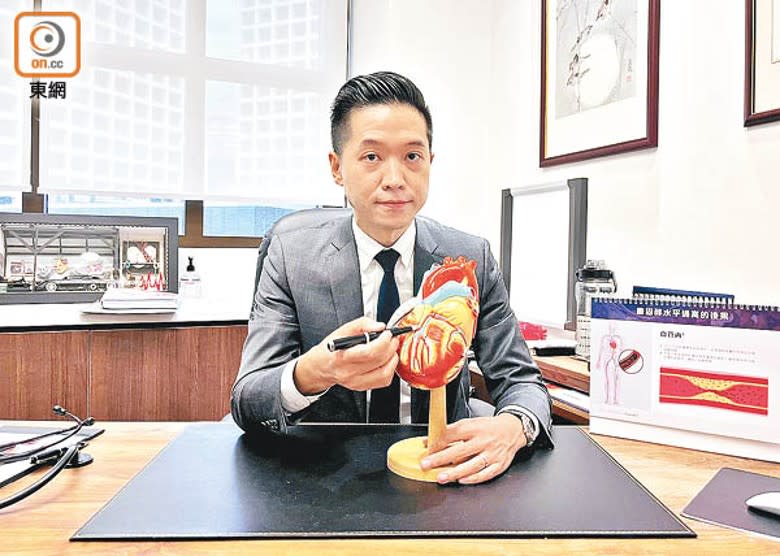 郭俊傑表示心血管疾病患者有年輕化趨勢，不容忽視。（吳天悅攝）