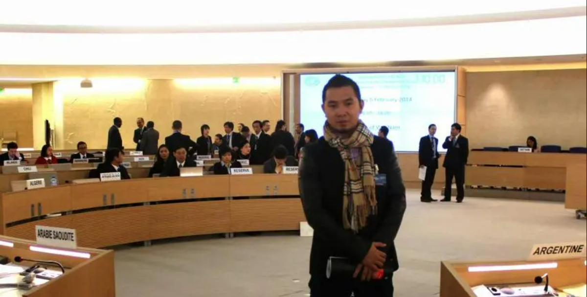 Bui Tuan Lam at Vietnam’s Universal Periodic Review session at the United Nations Human Rights Council, Geneva in 2004  (Human Rights Watch)