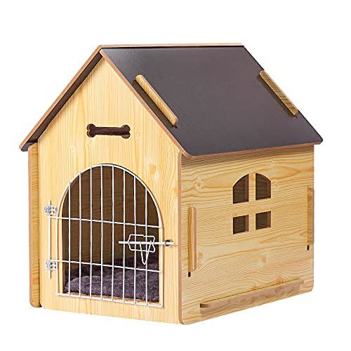 2) Wooden Pet House with Roof