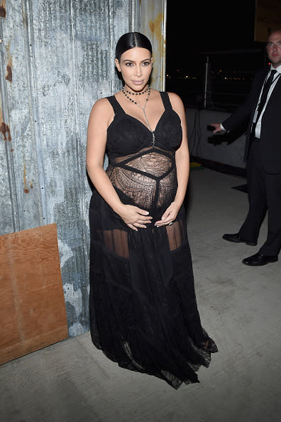 <p>We’re still all recovering from *that pregnancy look* Kim wore during the Givenchy fashion show in 2016. <i>[Photo: Getty]</i></p>