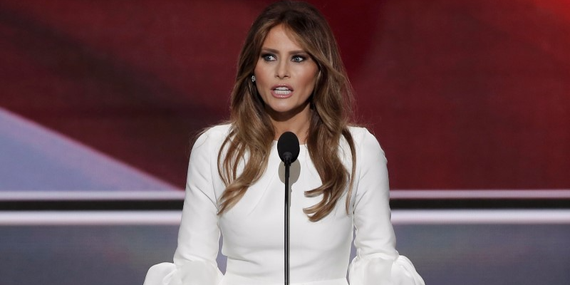 Melania Trump, wife of Republican presidential candidate Donald Trump, speaks at the Republican National Convention in Cleveland, Ohio, U.S. July 18, 2016.  REUTERS/Mike Segar