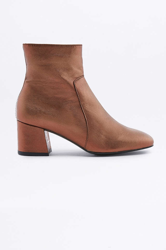 Poppy Metallic Orange Ankle Boots