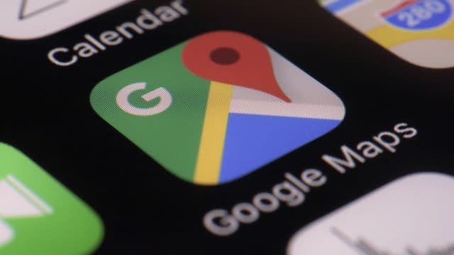 The Google Maps app is seen on a smartphone.