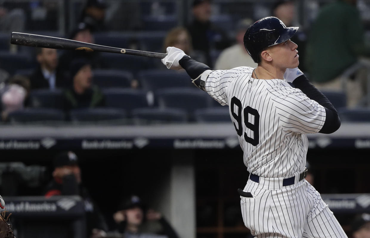 Aaron Judge became the fastest player ever to reach 60 career home runs. (AP Photo)