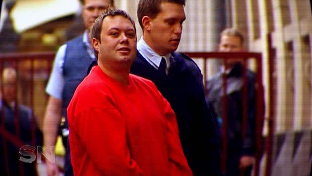 Notorious crime figure Carl Williams after his sentencing for four murders in 2005.