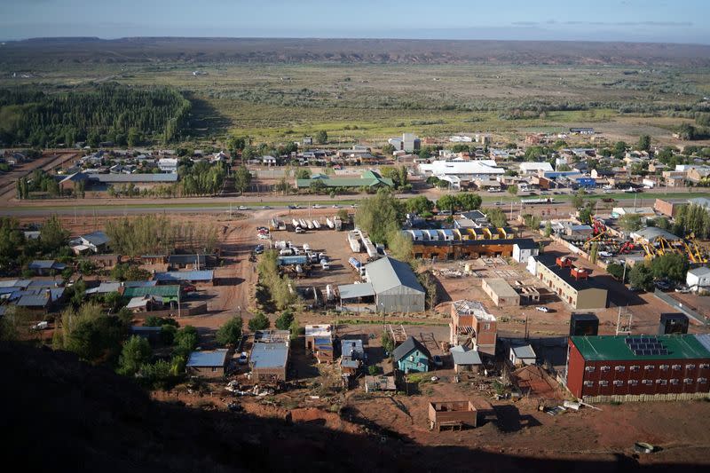 The town of Anelo is seen in the Patagonian province Neuquen