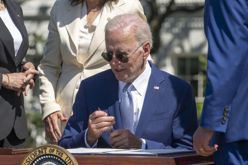 U.S. President Joe Biden in Aug. 2022 signed into law H.R. 4346, known as the CHIPS and Science Act of 2022, on the White House' South Lawn of the White House in Aug. The bill is intended to lower the cost of everyday goods, strengthen American manufacturing and innovation, and create good-paying jobs to bolster US economic and national security. File Photo by Ron Sachs/UPI