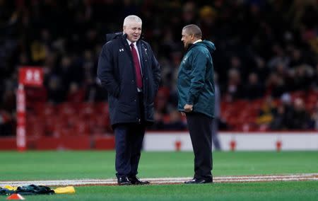 Rugby Union - Autumn Internationals - Wales vs South Africa - Principality Stadium, Cardiff, Britain - December 2, 2017 Wales head coach Warren Gatland and South Africa head coach Allister Coetzee before the match Action Images via Reuters/Andrew Boyers