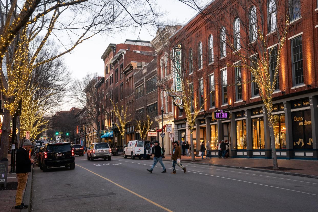 Second Avenue North near Lower Broadway in Nashville, Tenn., Friday, Jan. 27, 2023.