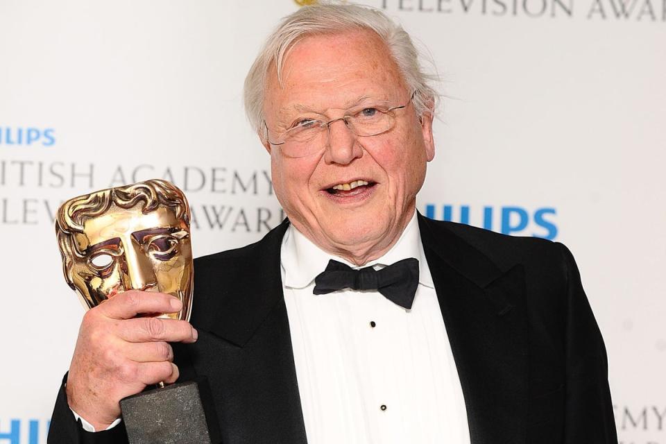 BAFTA winner 2011: Sir David Attenborough with the Specialist Factual award at the Philips British Academy Television Awards at the Grosvenor House in 2011 (PA)